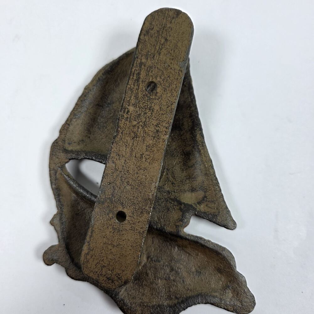 Cast Iron Antique Style Nautical Sail Boat Door Knocker Rustic Coastal Decor - Picture 2 of 9